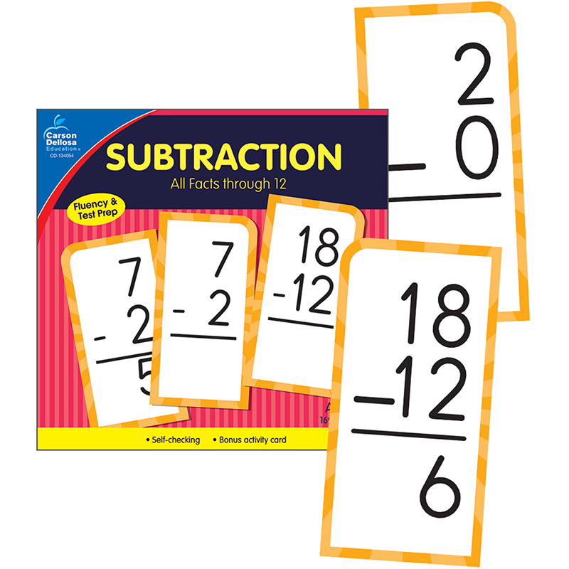 Subtract Facts Thru 12 Flash Cards