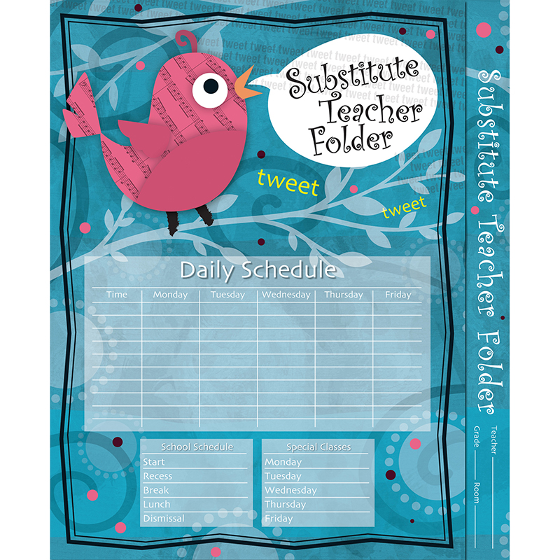 (12 Ea) Substitute Teacher Folder