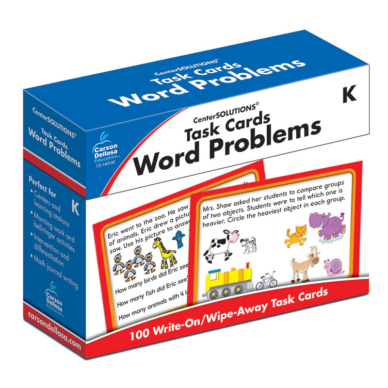 Task Cards Word Problems Gr K
