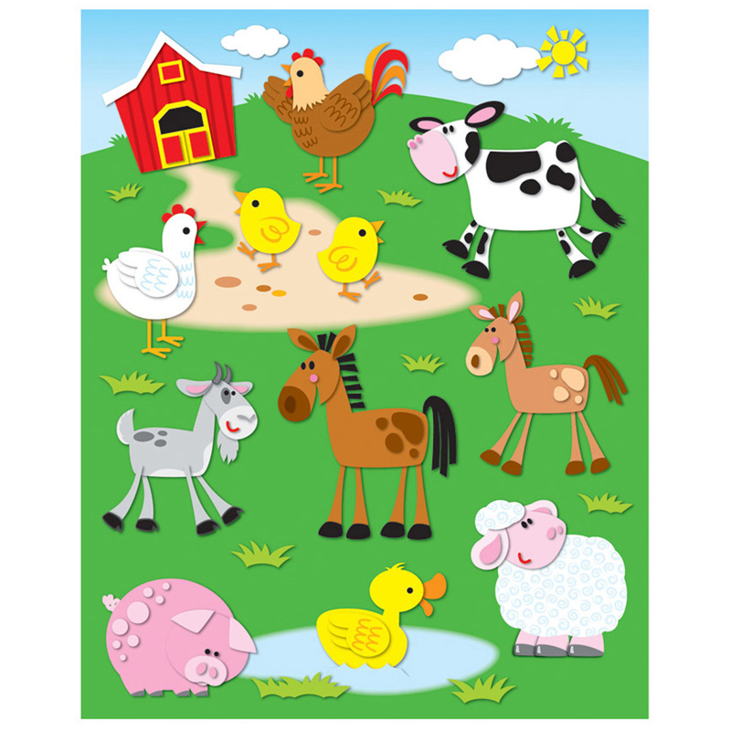 Farm Shape Stickers 72pk