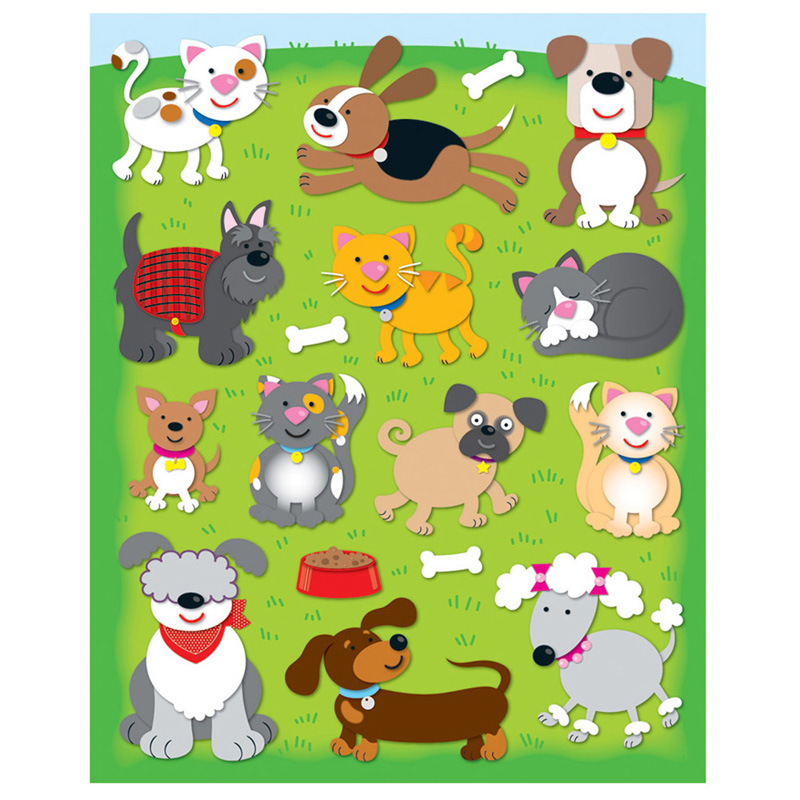 Dogs & Cats Shape Stickers 78pk