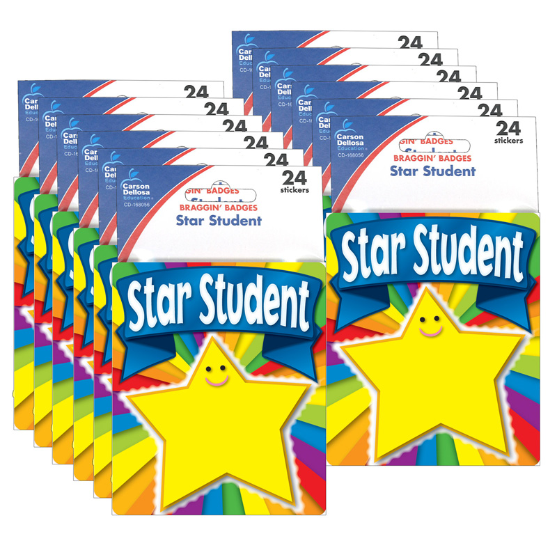 (12 Pk) Star Student Stickers