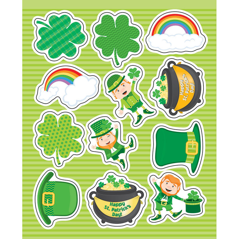 St Patricks Shape Stickers Gr Pk-5