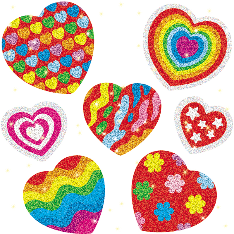 Dazzle Stickers Hearts 105-Pk Acid