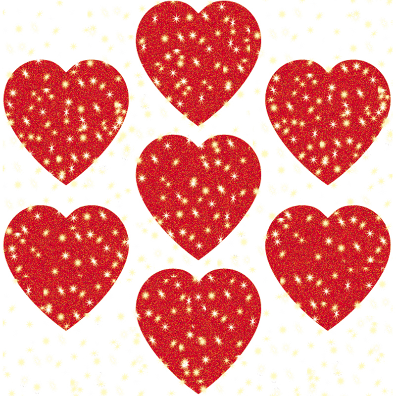 (12 Pk) Dazzle Stickers Hearts Red
