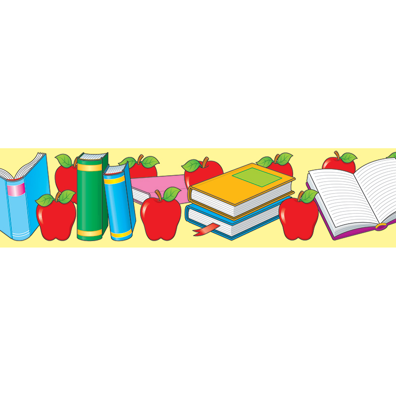 (6 Pk) Apples & Books Border
