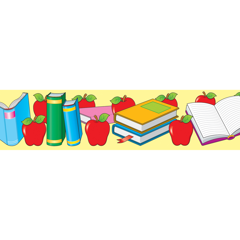 Apples & Books Straight Border