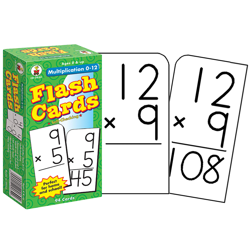 Flash Cards Multiplication 0-12