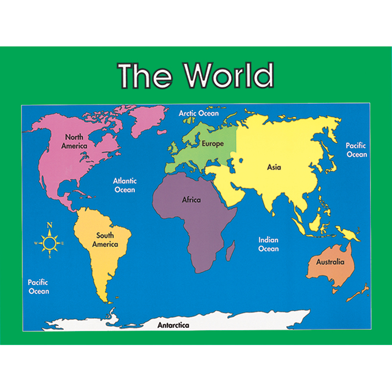 Chartlet World Map 17 X 22