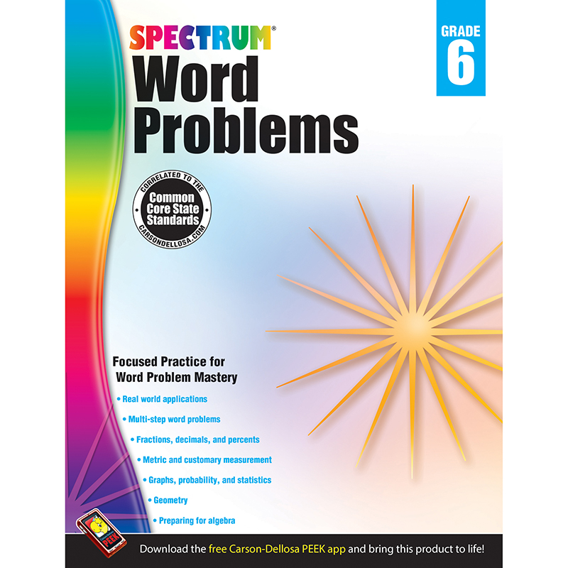 Spectrum Gr6 Word Problems Workbook