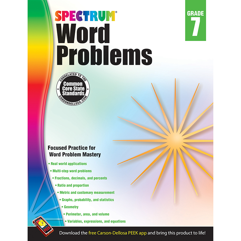 Spectrum Gr7 Word Problems Workbook
