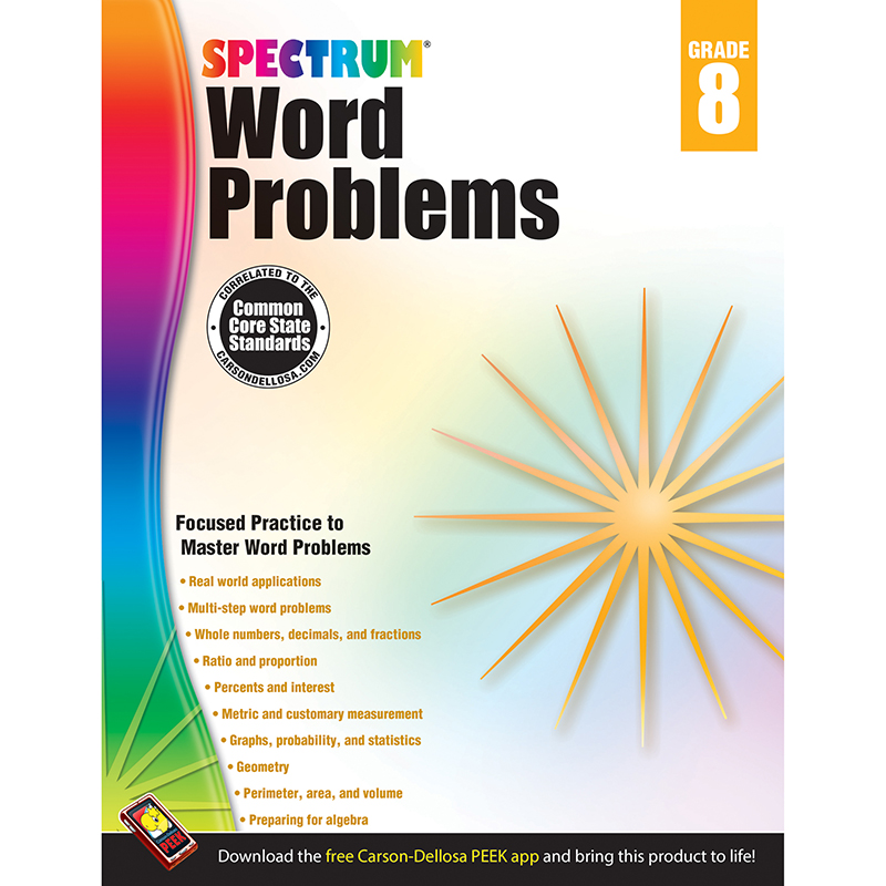 Spectrum Gr8 Word Problems Workbook