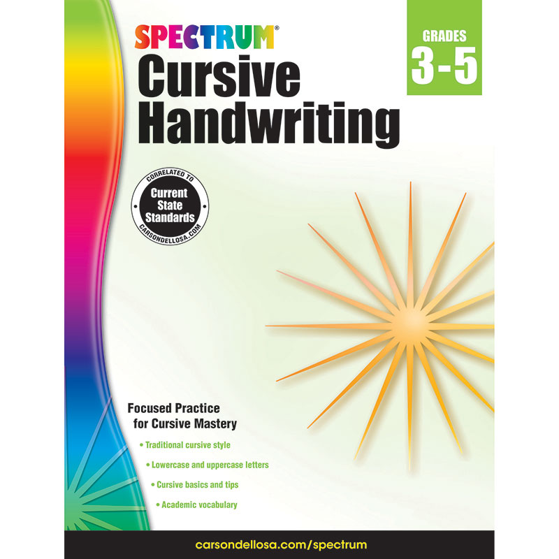 Spectrum Cursive Handwriting Gr 3-5