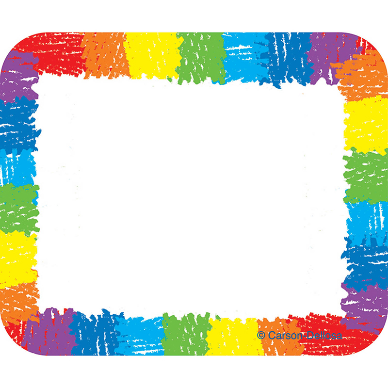 (6 Pk) Name Tags Rainbow Kid-Drawn