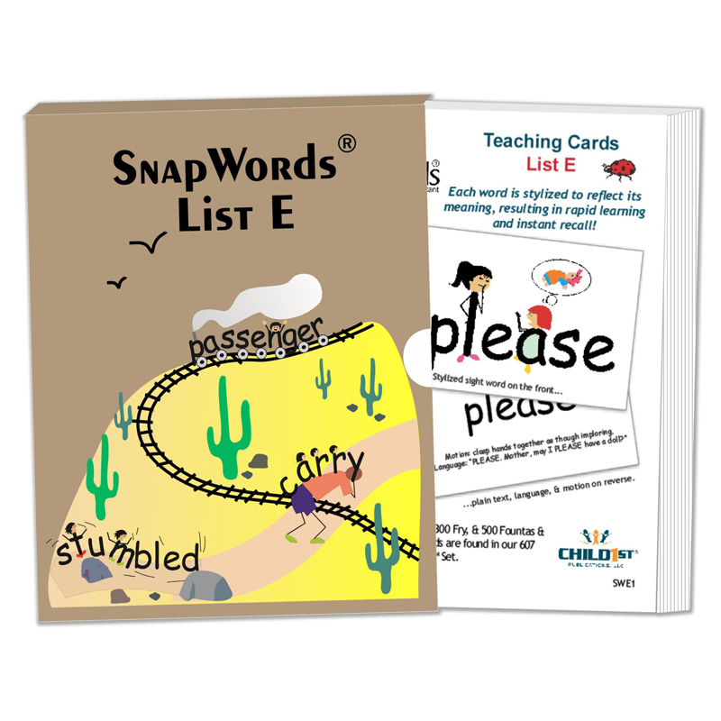 Snapwords Teaching Cards List E