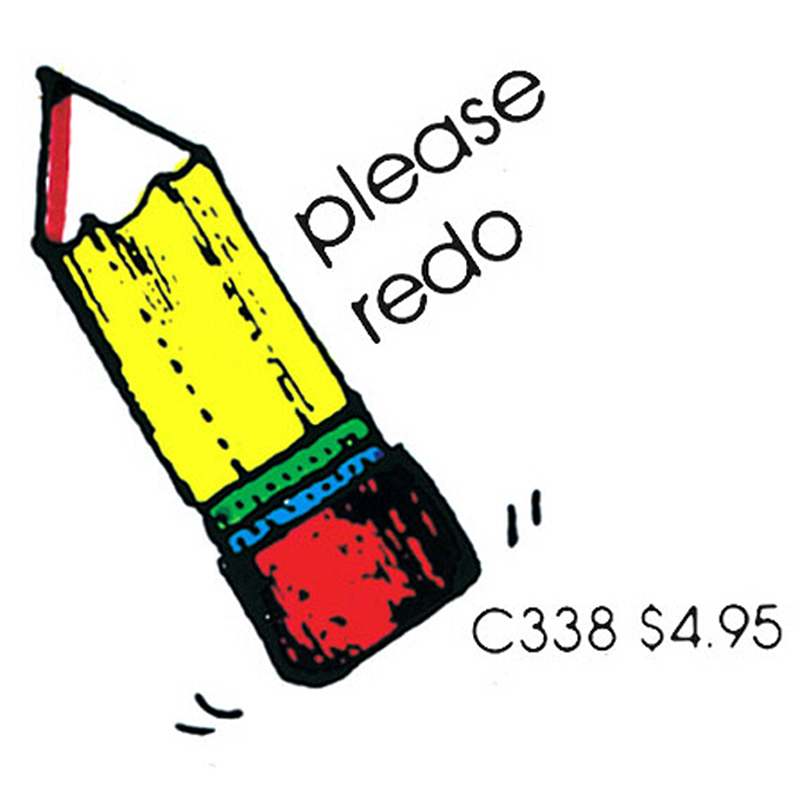 (6 Ea) Stamp Please Redo Pencil