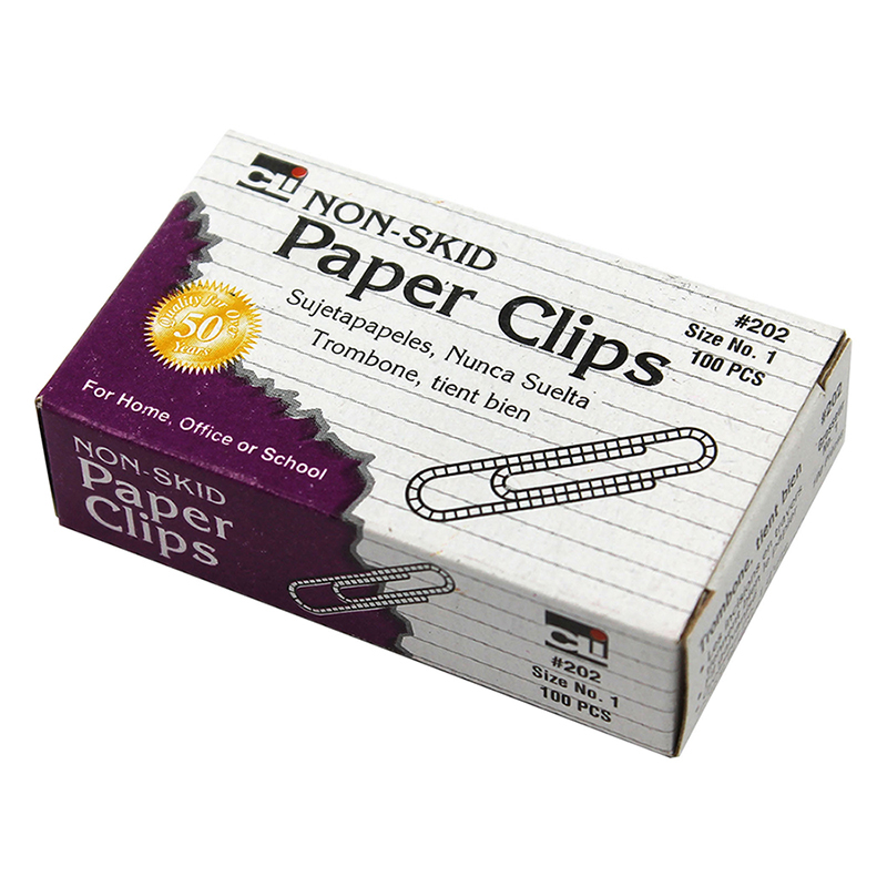 (10 Pk) Stnd Paper Clips Non Skid