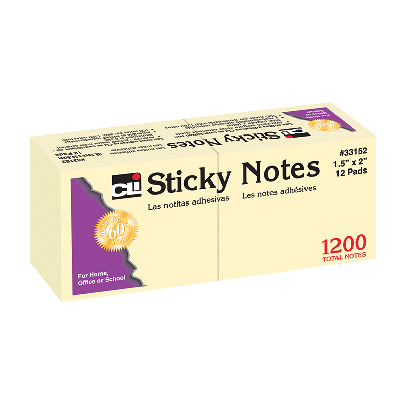 Sticky Notes 1 1/2x2 Plain