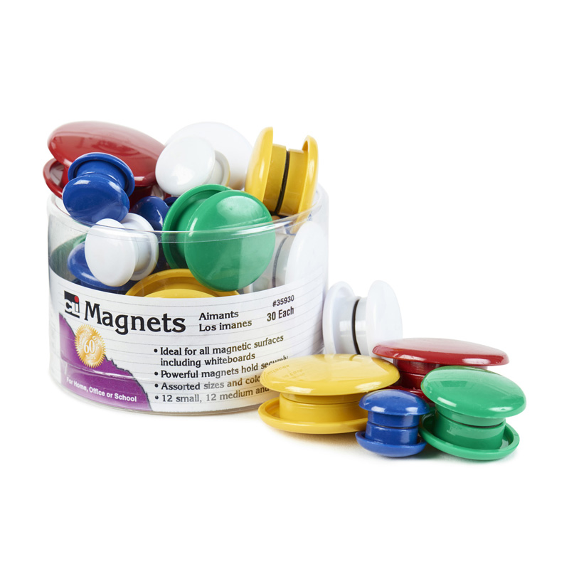 (6 Ea) Magnets Round 30/Tub Asst