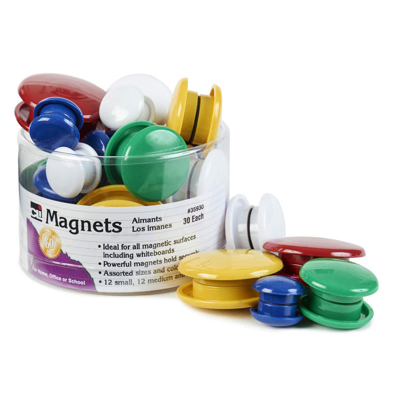 Magnets Round 30/Tub Assorted Sizes