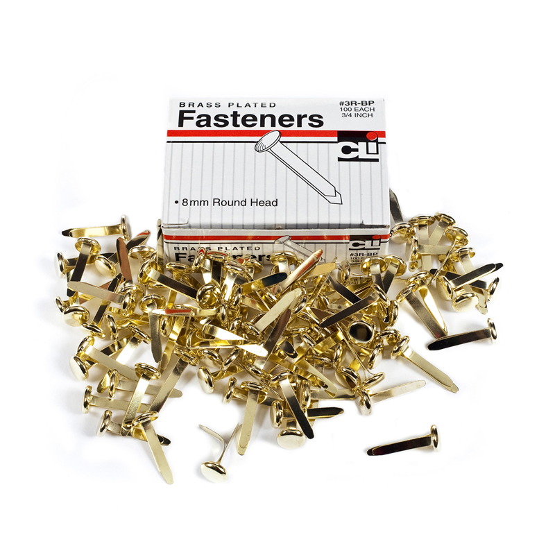 (20 Bx) Brass Paper Fasteners 3/4in