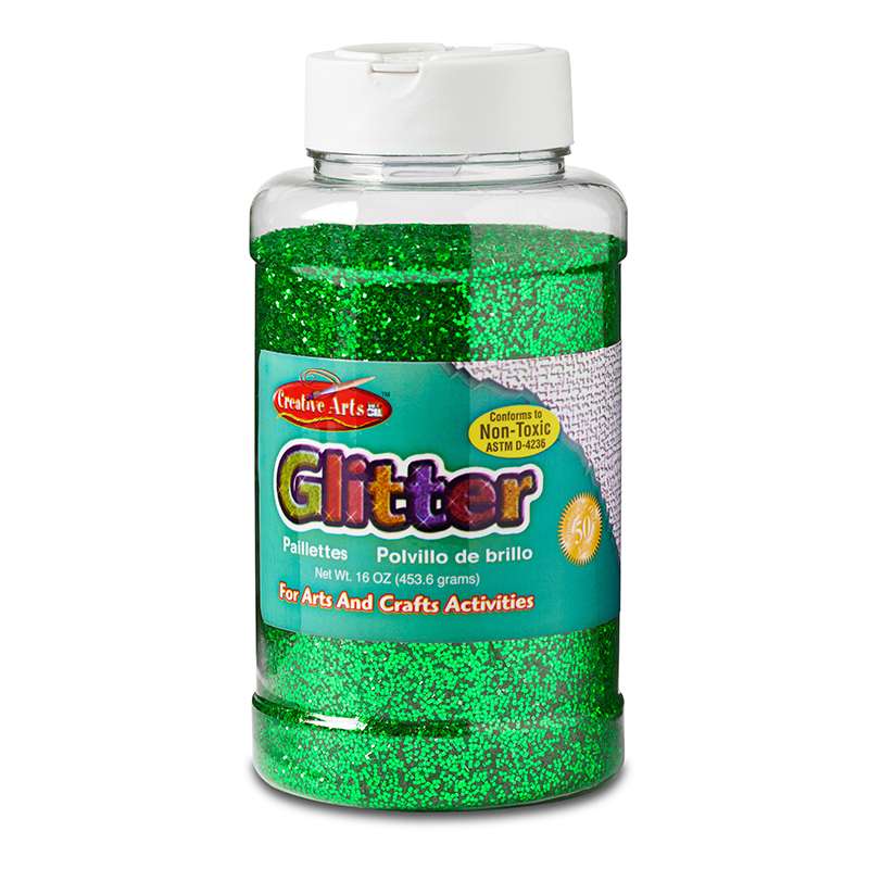 (3 Ea) Glitter 16 Oz Bottle Green