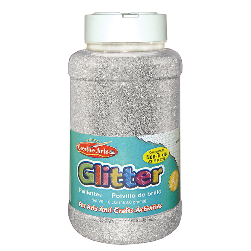 (3 Ea) Glitter 16 Oz Bottle Silver