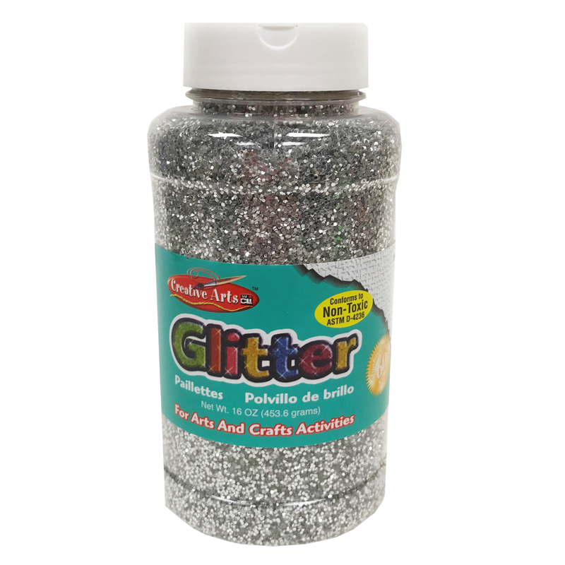 Glitter 16 Oz Bottle Silver
