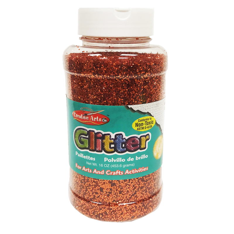 Creative Arts Glitter 1lb Can Orng