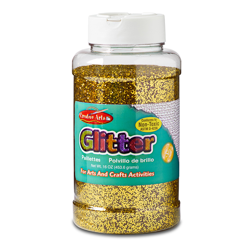 Glitter 16 Oz Bottle Gold