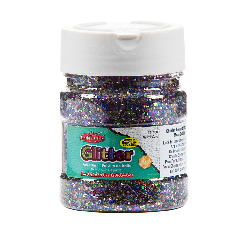 (6 Ea) Glitter 4oz Multi Clr