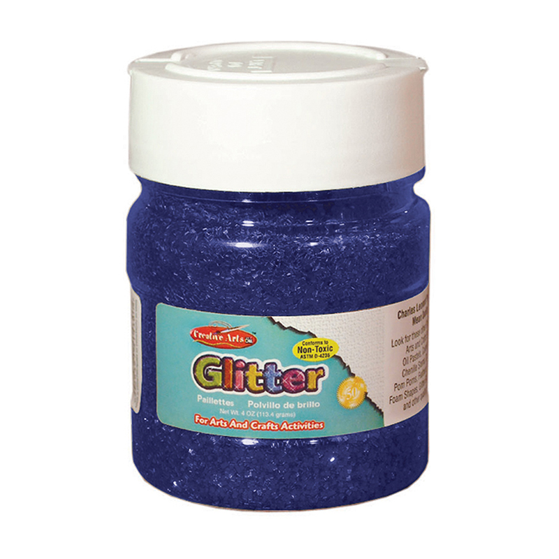 (6 Ea) Glitter 4oz Jar Blue