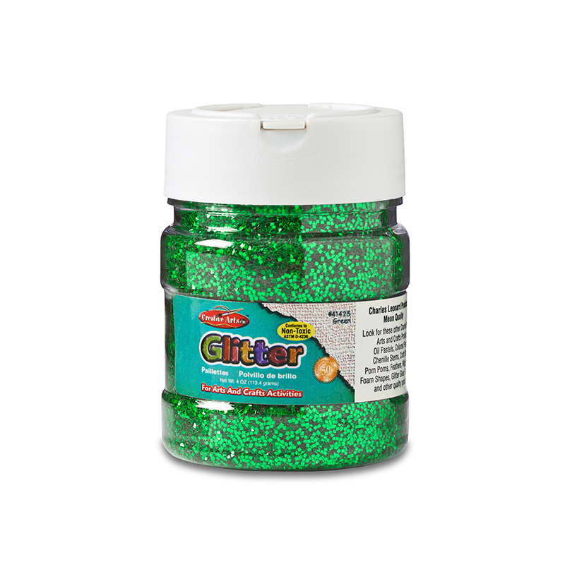 (6 Ea) Glitter 4oz Jar Green