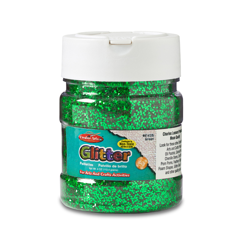 Creative Arts Glitter 4oz Jar Green