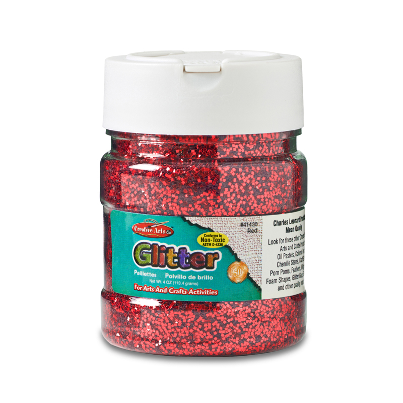 Creative Arts Glitter 4oz Jar Red