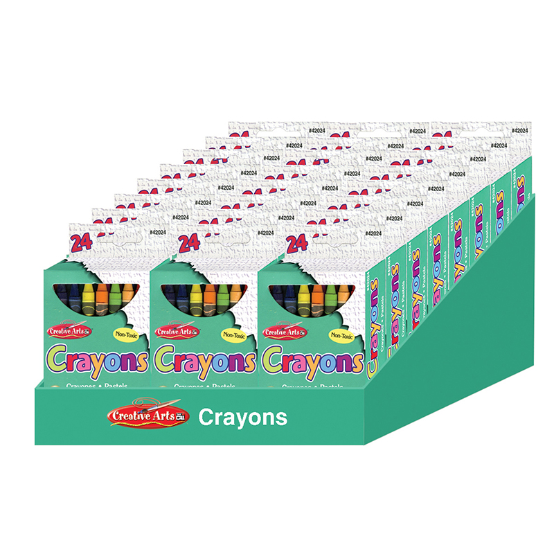 24 Boxes Of 24 Crayons Asstd Colors