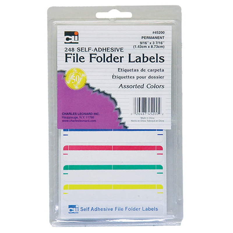 (18 Pk) File Folder Labels Assorted