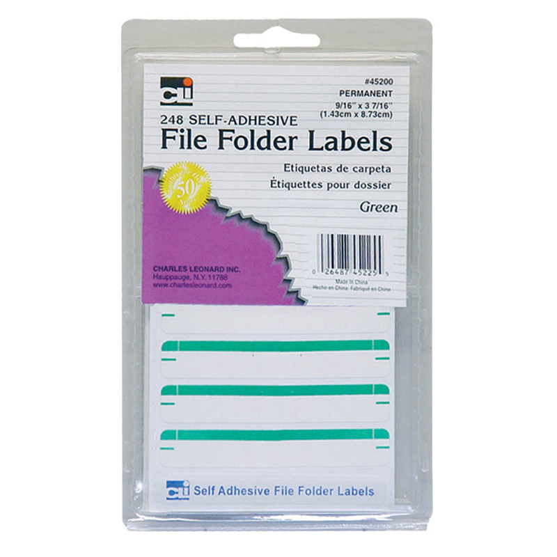 File Folder Labels Green