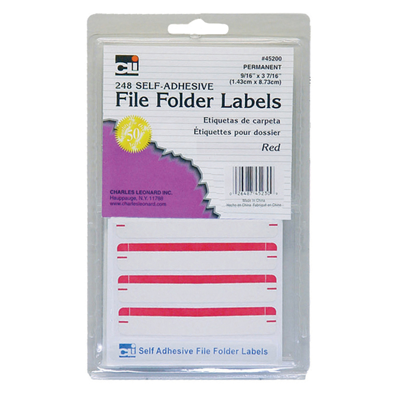 File Folder Labels Red