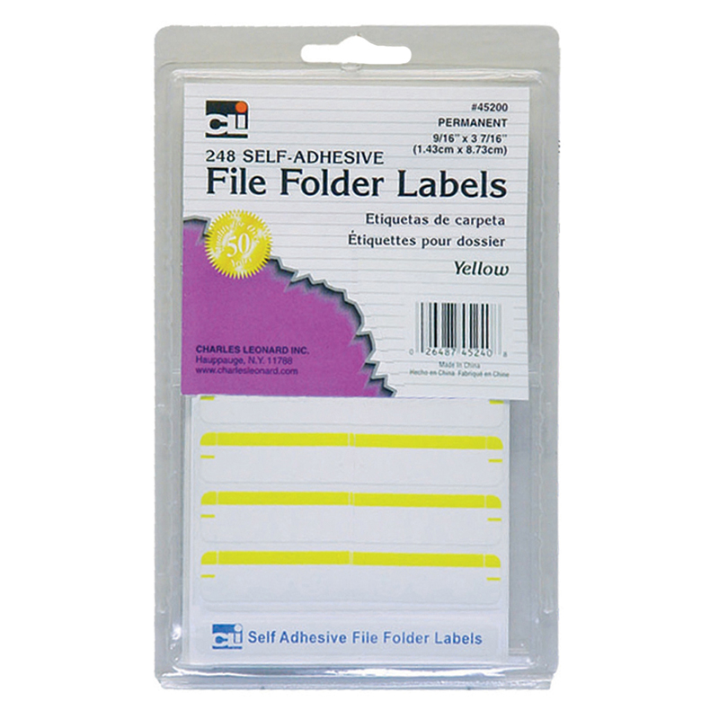 File Folder Labels Yellow