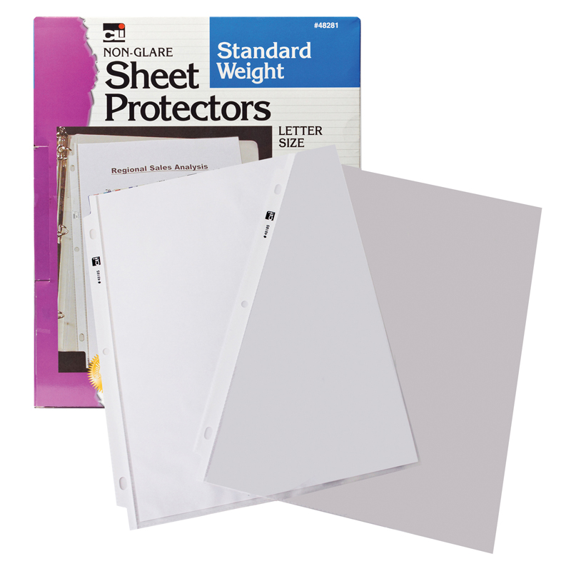 (2 Pk) Sheet Protectors Non Glare