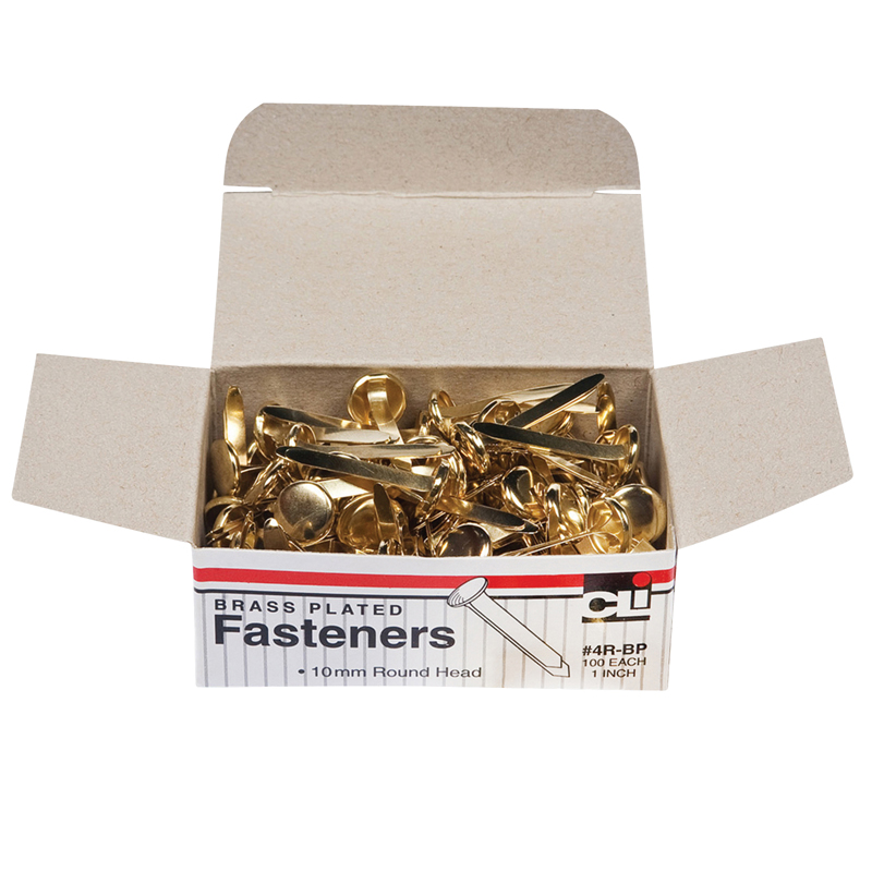 (10 Bx) Brass Paper Fasteners 1in