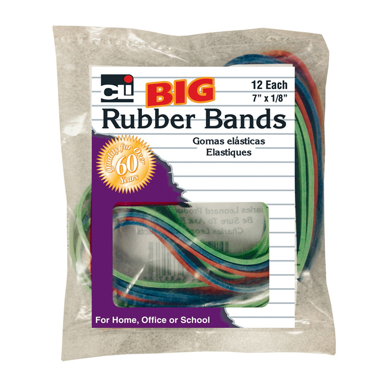 (24 Pk) Big Rubber Bands 7x1/8in 12