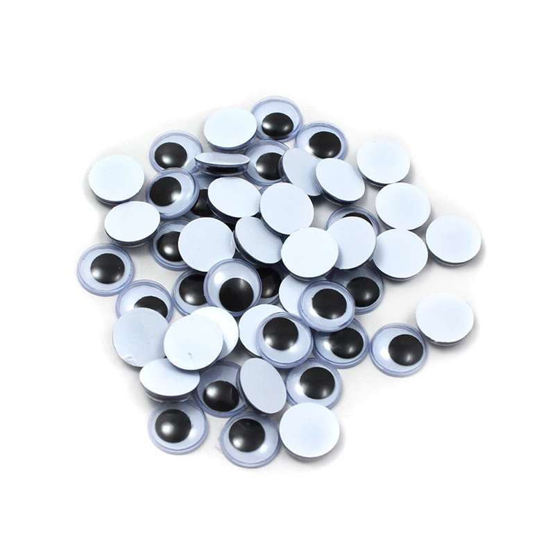 (24 Pk) Wiggle Eyes Round 12mm Blk