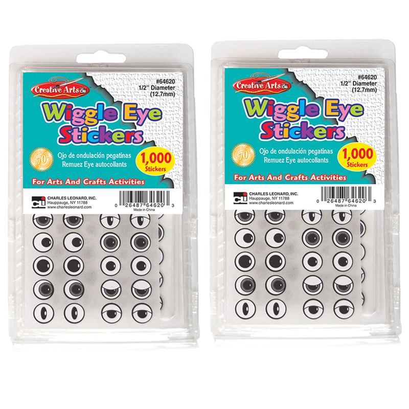 (2 Pk) Wiggle Eyes Stickers Black
