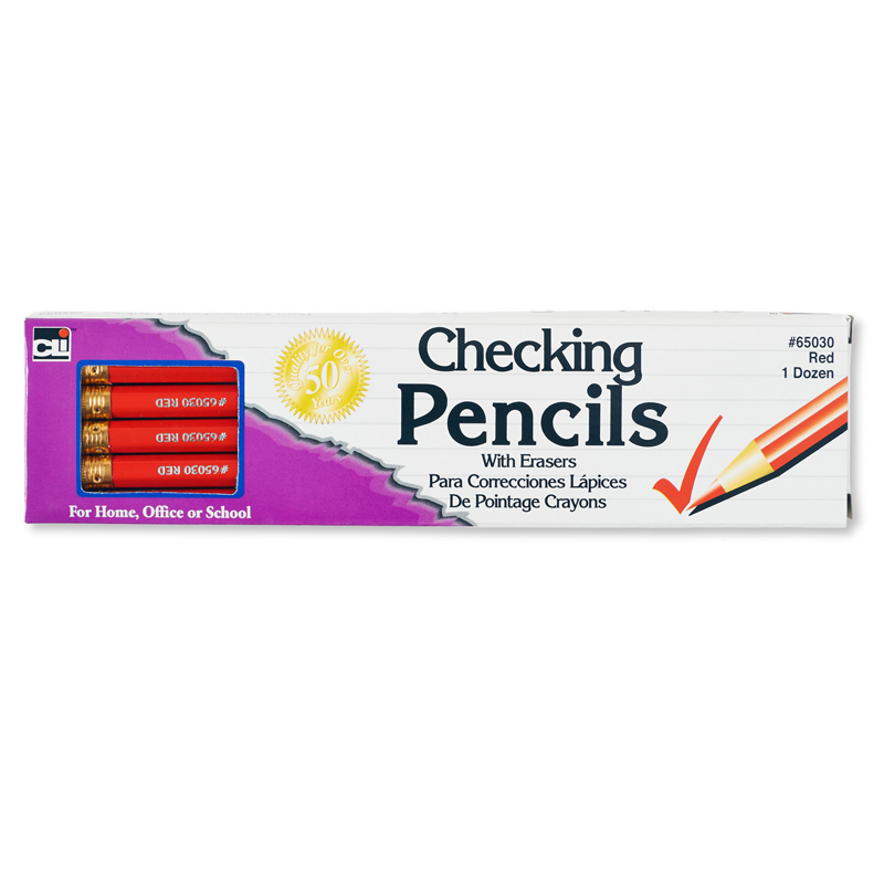 (12 Bx) Pencil Checking Red With