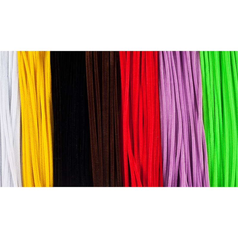 Chenille Stems 6in Asst Clrs