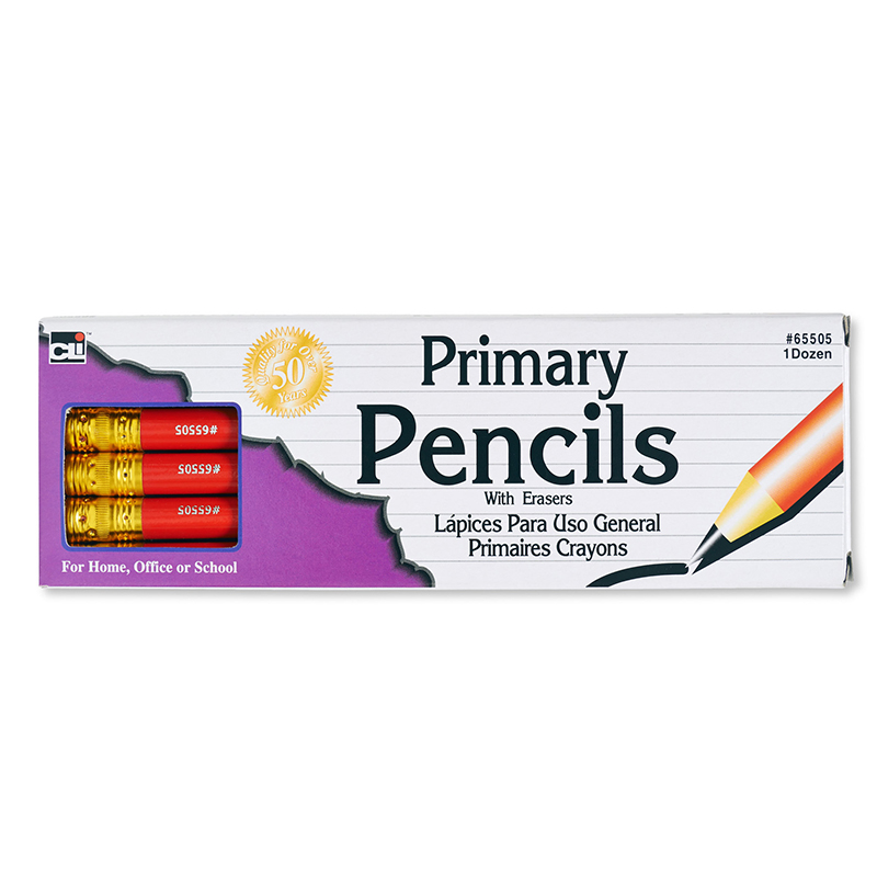 (6 Bx) Pencil Primary Red W/Eraser