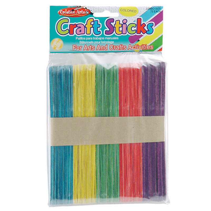 (12 Pk) Craft Sticks Jumbo Colored