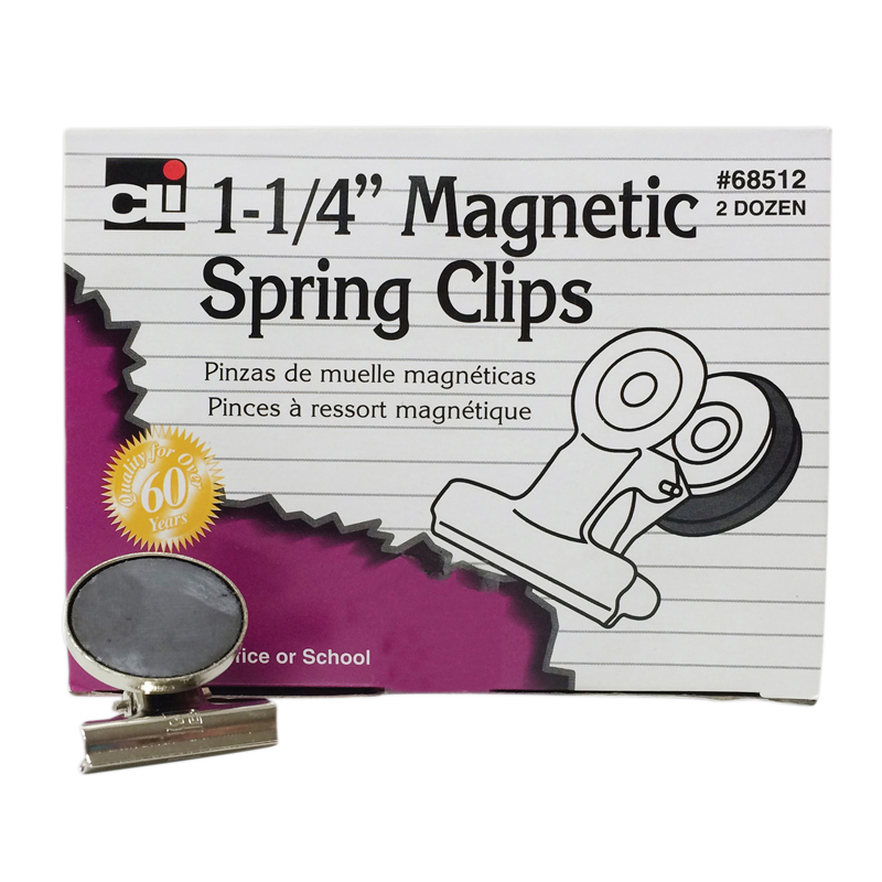 Magnetic Spring Clips 1 1/4in 24bx